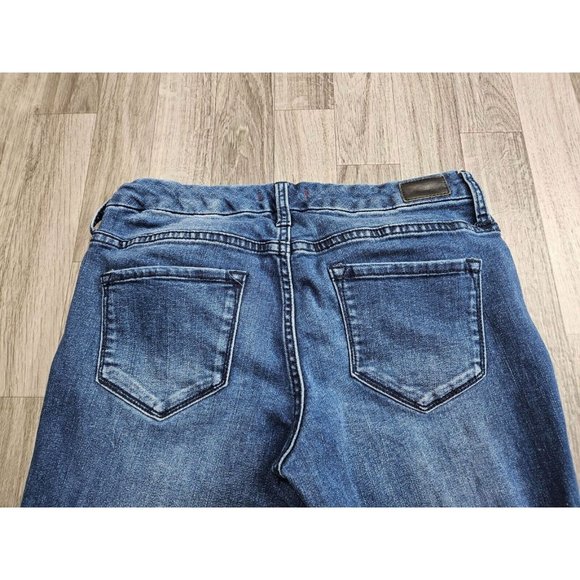 Dear John Women Size 27 Joyrich Comfort Skinny Distressed Embroidered Blue Jeans - Picture 3 of 12